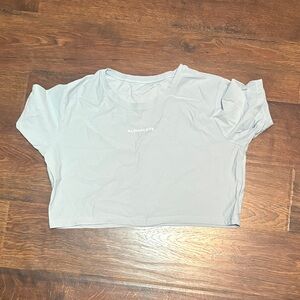 Alphalete Pale Blue Crop Tee with Center Logo